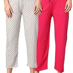 Womens Cotton Printed Pyjama/Night Pants - Pack of 2-image-82