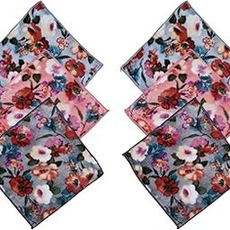 Microfiber Small Size Handkerchief/Rumal/Face Towel for Kids, Women, Girls and Baby | Extra Soft & Super Absorbent Handkerchieves for Women's Multicolored Set of 6 (25 x25 cm) (flowerprint105)-13
