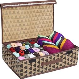 PrettyKrafts Non Woven Drawer Dividers Innerwear Wardrobe Organizer, Trio Beige-image-14