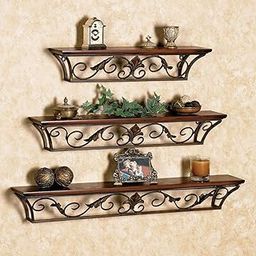 Blessing HANDICRAFTS Wooden Iron Wall Shelf Wall Bracket Floating Wall Shelves Bookshelf for Home Decor & Living Room Decor (Set of 3)-picture-16