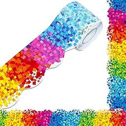 ERKE 60 Feet Bulletin Board Borders, Confetti Scalloped Rolled Border Trim for School, Classroom & Offices-16