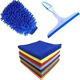 Kanya car Cleaning kit car Accessories car Cleaning Combo Pack of 4,2Pcs Microfiber Cloth/Glass Wiper/Hand Gloves-Car Washing Kit (4PCS Combo)-5