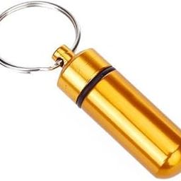 Enakshi® 6xAluminum Alloy Water-proof Air-tight Pill Fob Pill Case Pill Box Pill Holder with Keychain - Golden|Health & Beauty | Health Care | Pill Boxes, Pill Cases-image-46