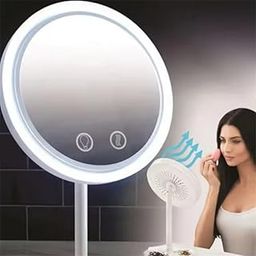 Isha Enterprise 5X Magnifier LED Lamp Desktop Makeup Mirror with Fan 3 in 1 Cosmetic Beauty Breeze Mirrors Keep Cool Makeup Mirrors-8