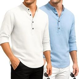Combo of Men's Cotton Blend Solid Regular Fit Full Sleeve Short Kurta | Men's Trendy Short Kurta Pack of 2-image-31