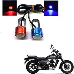 A4S AUTOMOTIVE & ACCESSORIES 12V DC Waterproof Motorcycle LED Strobe Lights Motorcycle LED Flash Warning Brake Light Lamp Compatible for Motorbikes (1 Pair, Red and Blue)-4