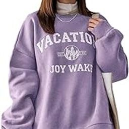 SXV 'Vacation Joy Wake’ Printed Cool Aesthetic Drop Shoulder Oversized Sweatshirt-image-90
