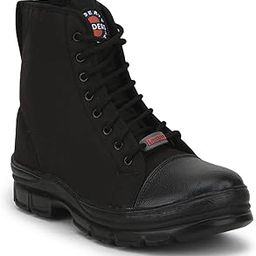 Liberty Freedom Hunter-BOT Lacing Jungle Boot for Men with Canvas Upper | PU Sole | Padded Foam Insole| Anti-Skid | Shock Absorber | Water Resistance | Comfortable for All Weather (Black - 5)-11