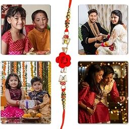 The Print verse Raaj Tika Rakhi with 4Pcs Custom Metal Fridge Magnet|3 * 3&4 * 3Inch|No Colour Fade|Rakhi with Fridge Magnet Combo|Unique Return Gift for Brother/Sister|Premium Designer Trendy Rakhi-image-41