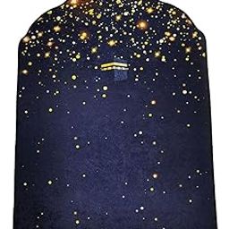 UJEAVETTE Islamic Praying Mat Turkish Janamaz Carpet Muslim Prayer Rug for Eid Hallway Black 80x120cm-image-13