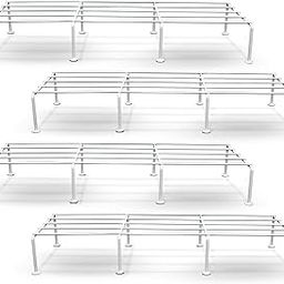 BonKaso Premium Rectangular Anti-Rust Metal Plant Stand Set (Pack of 4) - Stylish White Stands for Indoor, Outdoor, and Balcony Use-image-34