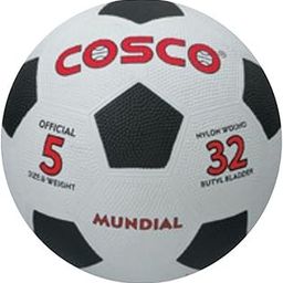 Cosco Mundial Nylon Foot Ball, Size 5, White/Black-6