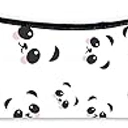White Pencil Pouch in Panda Printed Purse for School Kid's Men Women Multicoloured-image-1