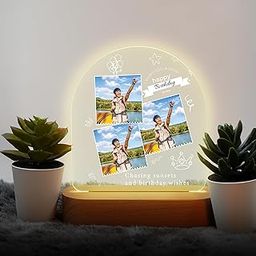 MerchX Personalized,Customized Tabletop Photo Frame Acrylic Printed Happy Birthday LED Table Lamp/Plaque Personalised with Birthday Decoration/Gift for Family,Friend & Special one Design-109-image-84