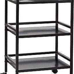 amazon basics 3-Tier Metal Rolling Cart, powder-coated finish-2