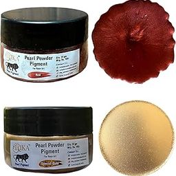 Pearl Pigments Red + Special Gold - 20g Each | Mica Pigment Powder for Epoxy Resin, Soap, Painting, Art & Craft, Nail Art, Slime, Vibrant Non-Toxic Colors-image-38