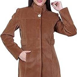 Women's Wool Blend Standard Length High Collared Coat-image-36