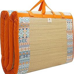 Home Tex Life Kora Grass Cushion Sleep Healthy, Easy Portable and Folding Mat (15mm_5 X 6.5 Ft, Urban Tribe)-picture-4
