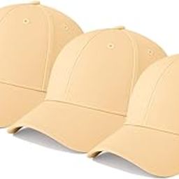 Pack of 3 Unisex Baseball Caps Beige Cotton Adjustable Hats for Men & Women Casual Outdoor Headwear Combo for Travel, Sports, Uniform Use-11