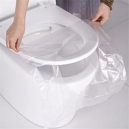 ZUMIE Disposable Plastic Toilet Seat Cover - Flushable Plastic Toilet Seat Covers For Kids & Adults | Unique Fold To Hold So No Contact With Unhygienic Seats | Potty Seat Cover For Pregnant Women (20)-52