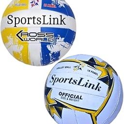 Volleyball & Football Combo || Durable Sports Set for Training, Matches & Fun Play | Perfect for Indoor & Outdoor Use (Yellow - Blue, L)-image-6