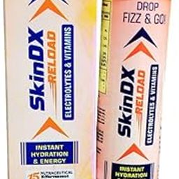 SkinDX Reload Instant Hydration & Energy Tablets, Tangy Lime & Lemon Flavour, 3 * 15 Effervescent Tablets with Electrolytes & Vitamins-4