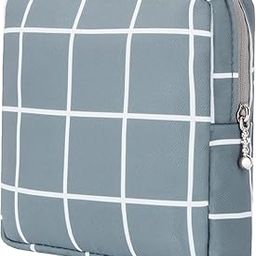 Trendegic Portable Mini Fashion Nursing Sanitary Napkin Pouch Pad Holder Zipper Travel Cosmetic Makeup Jewellery Storage Bag for Girl and Women (A-Dark Grey Checks)-image-72
