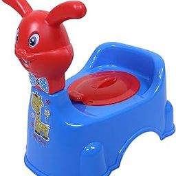 Kuber Industries Potty Toilet Trainer Seat | Plastic Potty Training Seat | Baby Potty Seat | Potty Seat For Child | Potty Training Seat for Kids | Rabbit Design | Red & Blue-image-2