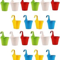 Amazon Brand - Umi Plastic Small Hook Hanging Pot for Balcony, Size - 20.5 x 14.5 x 8.5 cm (Pack of 20, Multicolor)-image-58
