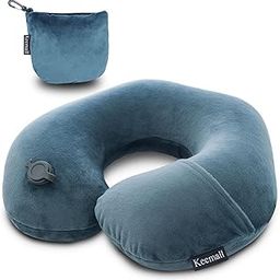 Maxs Travel Airplanes with Washable Pillowcase Mouth Blowing Inflatable Neck Pillow-Deep Gray-image-15