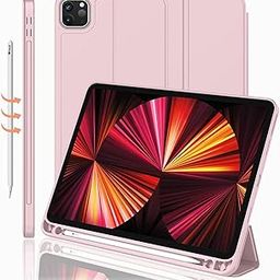 Oaky Pencil Holder Case for Apple iPad Pro 11 inch 4th/3rd Generation 2022/2020 Folio Back Cover Trifold Stand Auto Wake/Sleep Cover Support 2nd Gen Pencil Charging - Pink-12
