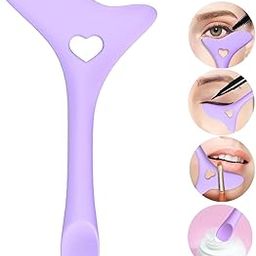 Prosopyare 4 in 1 Multipurpose Soft Silicone Eyeliner Mascara Shield Applicator Guard | Eyeliner Stencil | Lipstick Assist | Face Cream & Clay Applicator Tool (Pack of 1)-picture-4