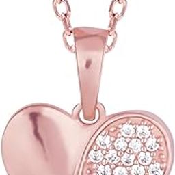 925 Silver Rose Gold Made for Eath Other Stud Earrings Pendant with Chain Necklace | Gifts for Women & Girls-image-46