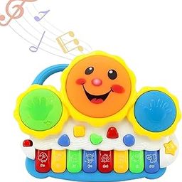 CANOSSE Drums Keyboard Musical Toy with Flashing Lights | Animal Sounds & Songs | Multi-Color Entertainment Toy for Kids (Pack of 1)-image-84