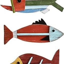 The Style Sutra Wooden Fishing Wall Sculpture Nautical Decoration for Bathroom Garden Office 42.5cmx18.5cm | Other Home & Garden| Other Home & Garden-image-40