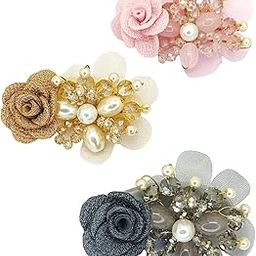 Set Of 3 Multicolor Embellished Floral Saree Brooch Pin For Women and Girls-15