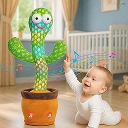 MR ANDERSON'S Rechargeable Dancing Talking Cactus Toy for Kids – Musical LED Cactus with Speaking & Repeating Features – Educational Baby Toy for Boys & Girls (0-3 Years)-image-118