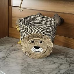 ALBY Large Woven Jute Rope Storage Basket, Laundry Basket Organizer for Toys, Blanket, Clothes, Towels, Gifts | Pet Gift Basket for Cat, Dog (smal 10 x 8) beige-5