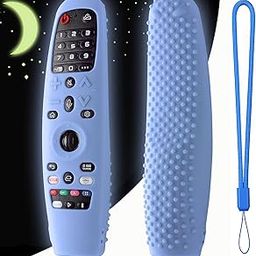 Dealfreez Silicone TV Remote Cover for LG AN-MR19BA / AN-MR600 / MR20 Magic Remote - Protective Case With Loop (B-Glow in Dark Blue) [Remote NOT Included]-11