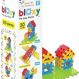 Play Panda Bloxy Big Plastic Building Blocks for Kids, Educational Toy for Boys and Girls, Safe & Easy to Assemble, 30 Creative Models, Indoor Games | 32 Pcs, Ages 2+-image-26