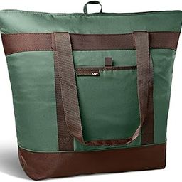 Rachael Ray Jumbo Chillout Thermal Tote, Insulated Soft Sided Cooler Bag, Foldable Reusable and Leak Proof Food Grocery Bag, Portable Travel Cooler, Hot or Cold Carrier, Forest Green-image-32
