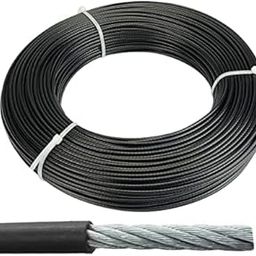 Body Maxx Body Maxx 6MM Gym Machine Wire Rope PU Coated Cable Inside Steel (Black) 30 Meter-13