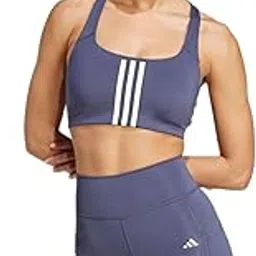 adidas Powerimpact Training Medium-Support 3-Stripes Bra Blue-picture-7