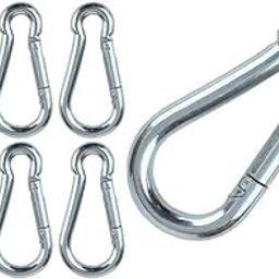7-Pack Solid Snap Hooks for Home Gym Exercise Machine Cable Attachment, 3 Inch Stainless Steel Spring Snap Hooks,Heavy-Duty Carabiner Clips Link Buckle for Outdoor-20