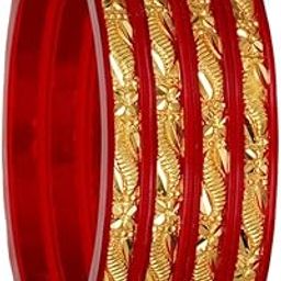 Joyeria Fashion Micro Plating Traditional Bangles for Women and Girls (Set of 4)-image-42
