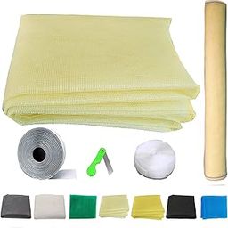 Janki Ivory Pre Stitched Fiberglass Window Mosquito Net Insect Mesh with Self-Adhesive Hook Tape (1 * 1 ft)-image-76