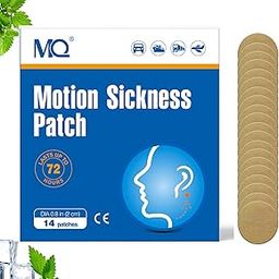 MQ 14ct Motion Sickness Patches Non Drowsy, Sea Sickness Patch Behind Ear for Cruise Ship Travel, Waterproof Car Sick Patches Fast Acting & Long Last up to 72H-1