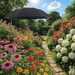 UJEAVETTE Plant Umbrella Upgraded Garden Shade Cover for Flower Pot Vegetables Fishing Black-image-11