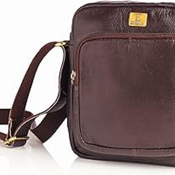 Premium Leather Crossbody Sling Bag for Men Leather Crossbody Bag, Multiple Compartments with Zipper Closure. DARK BROWN-image-34