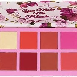 FASHION COLOUR Roseate Platinum 8 Colour Professional Blusher and Highlighter Palette | ALL-IN-1 Face Makeup Kit | Perfect for Contouring and Highlighting| Pigmented |18gm (Multicolor)-27